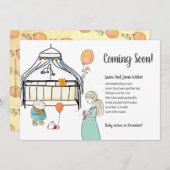 Niedliche Watercolor Schwangerschaft Baby Boy Schw Ankündigung (Vorne/Hinten)