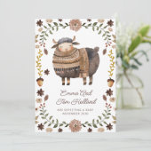 Niedliche Watercolor Sheep Schwangerschaft Ankündigung (Stehend Vorderseite)