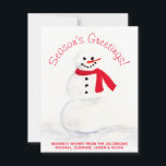 Niedliche Watercolor Snowman - Grüße der Saison Feiertagskarte<br><div class="desc">Diese niedliche Weihnachtskarte zeichnet sich durch ein einfaches Design aus, mit einem handgemalten Aquarellschneemann mit Karottennase und rotem Schal. Der Gruß lautet: Die Grüße der Jahreszeit! Aber es kann auf alles angepasst werden, was Sie wollen. Darunter ist Platz für eine kurze Notiz oder Unterschrift. Spaß und Fröhlichkeit in dieser Feriensaison....</div>