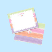 Niedliche Watercolor Streifen Blume Ostern Frühjah Mitteilungskarte