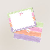 Niedliche Watercolor Streifen Blume Ostern Frühjah Mitteilungskarte