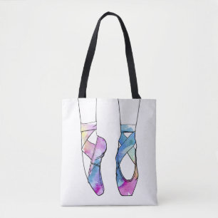 Niedliche Watercolor-Tanzen-Ballett-Schuhe für Tasche