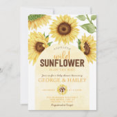Niedliche Watercolor Wild Sunflower Baby Dusche Einladung (Vorderseite)