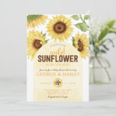 Niedliche Watercolor Wild Sunflower Baby Dusche Einladung (Stehend Vorderseite)