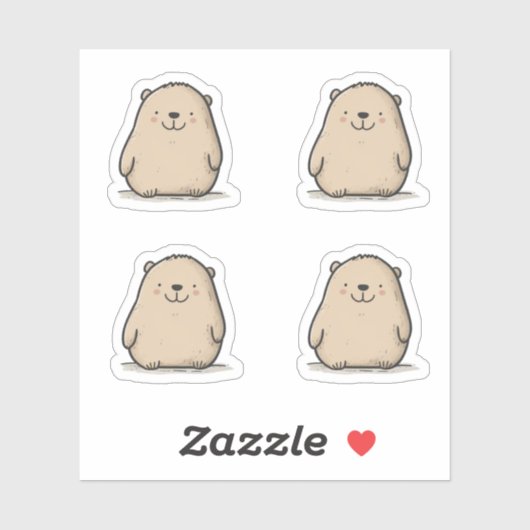 Niedliche Watercolor-Wombat-Aufkleber Aufkleber (Blatt)