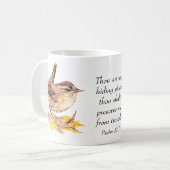 Niedliche Watercolor Wren Bird Bible Scripture S 3 Kaffeetasse (Vorderseite Links)