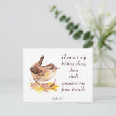 Niedliche Watercolor Wren Bird Bible Scripture S 3 Postkarte (Stehend Vorderseite)