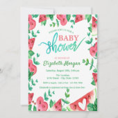 Niedliche Watermelon Herzbabydusche Einladung (Vorderseite)