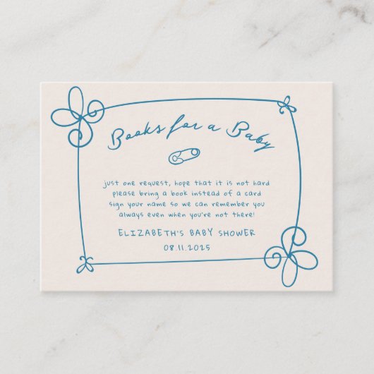 Niedliche Wavy Bow Frame Babydusche Begleitkarte (Vorderseite)