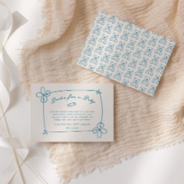 Niedliche Wavy Bow Frame Babydusche Begleitkarte