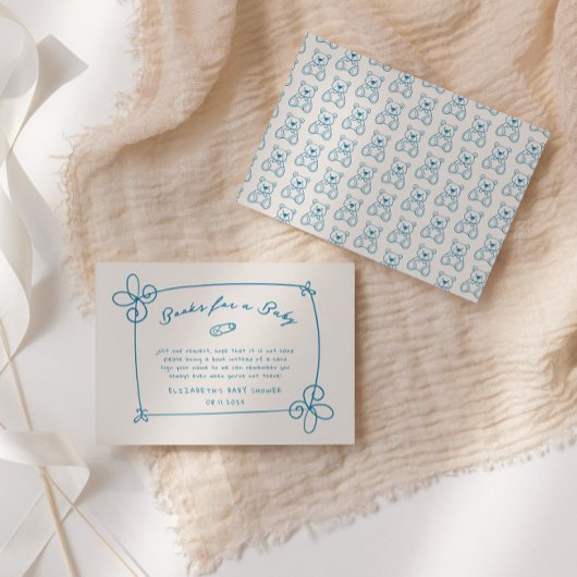 Niedliche Wavy Bow Frame Babydusche Begleitkarte
