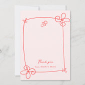 Niedliche Wavy Bow Frame Babydusche Dankeskarte (Vorderseite)