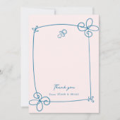 Niedliche Wavy Bow Frame Babydusche Dankeskarte (Vorderseite)
