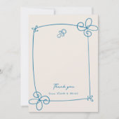 Niedliche Wavy Bow Frame Babydusche Dankeskarte (Vorderseite)