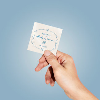 Niedliche Wavy Bow Frame Babydusche Quadratischer Aufkleber