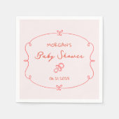 Niedliche Wavy Bow Frame Babydusche Serviette (Vorderseite)