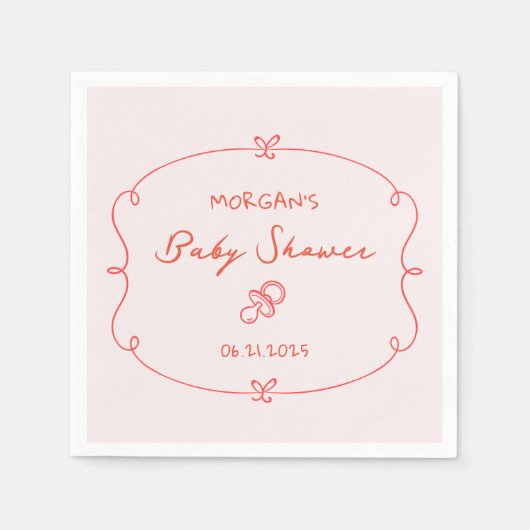 Niedliche Wavy Bow Frame Babydusche Serviette (Vorderseite)