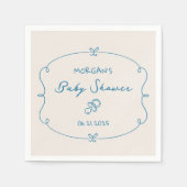 Niedliche Wavy Bow Frame Babydusche Serviette (Vorderseite)