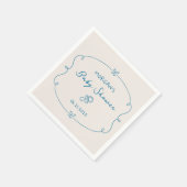 Niedliche Wavy Bow Frame Babydusche Serviette (Ecke)