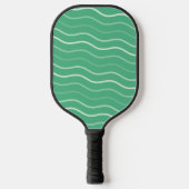 Niedliche Wavy Lines Stripes Green Pickleball Padd Schläger (Vorderseite)