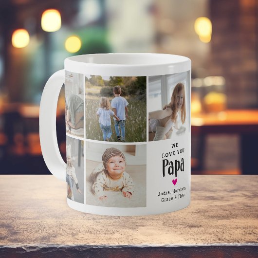 Niedliche "We Liebe You Papa" FotoCollage Kaffeetasse