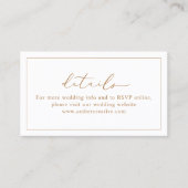 Niedliche Website-Details zur Hochzeit Visitenkarte (Vorderseite)