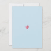NIEDLICHE WEDD INVITE Modernes Fingerabdruck Blau Einladung (Rückseite)