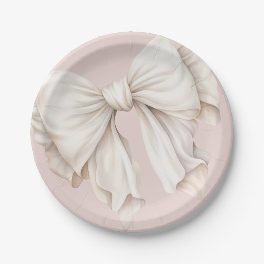 Niedliche Weibchen Elfenbeinweißschwanz auf rosa Pappteller (Vorderseite)