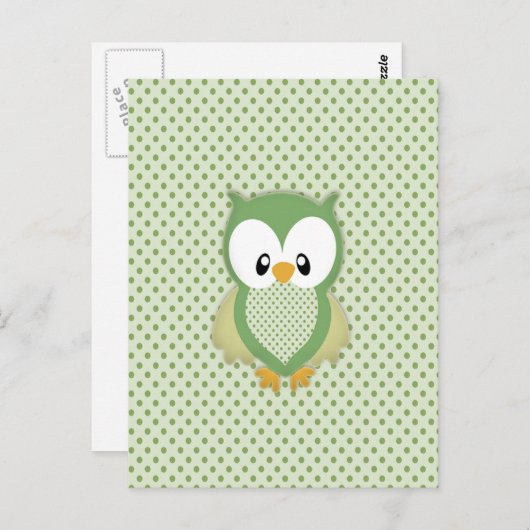 Niedliche, weiche Creme und gelbe Eule Postkarte (Vorne/Hinten)