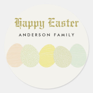 NIEDLICHE WEICHE SUBTLE PASTEL EASTER EIER PERSONA RUNDER AUFKLEBER