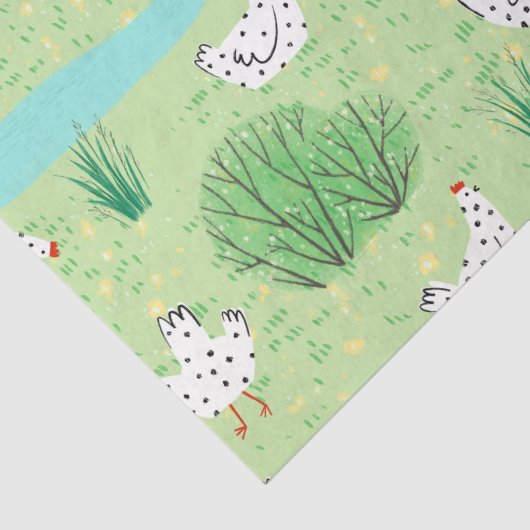 Niedliche Weichtennishühner Wiesenwiesen Seidenpapier (Detail)