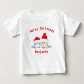niedliche Weihnachten abstrakte Aquarellbaby-Siege Baby T-shirt (Vorderseite)