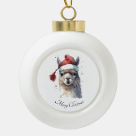 Niedliche Weihnachten Alpaca, Brauch Keramik Kugel-Ornament