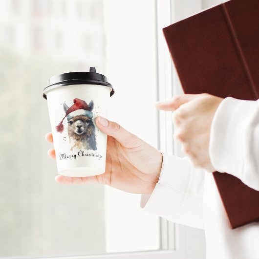 Niedliche Weihnachten Alpaca, Brauch Pappbecher