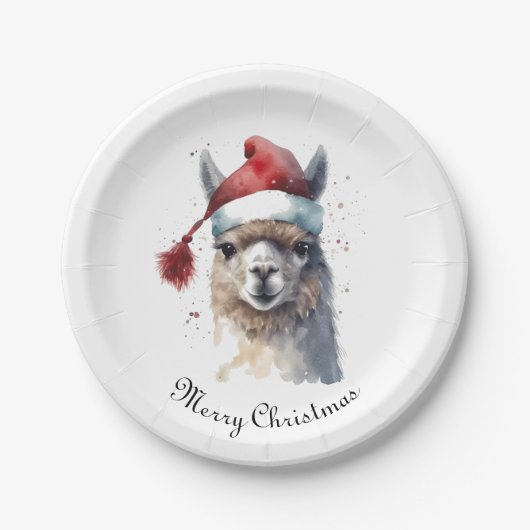 Niedliche Weihnachten Alpaca, Brauch Pappteller (Vorderseite)