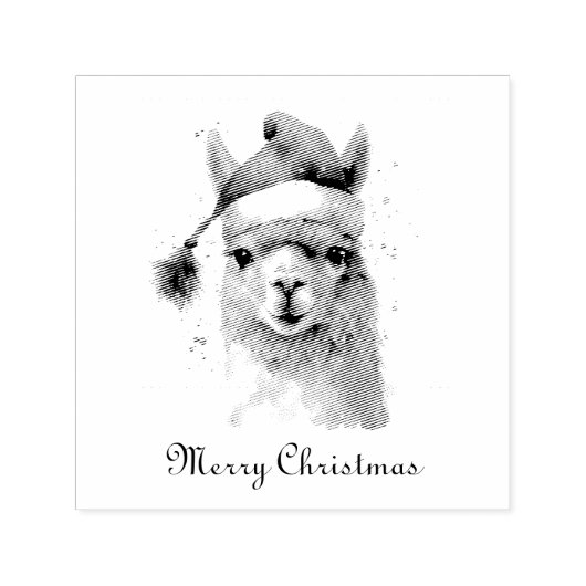 Niedliche Weihnachten Alpaca, Brauch Permastempel (Design)