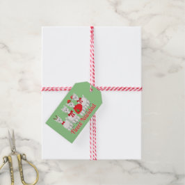 Niedliche Weihnachten Alpaca mit Holly in Red & Gr Geschenkanhänger