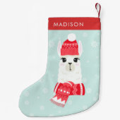Niedliche Weihnachten Alpaca Personalisiert Kleiner Weihnachtsstrumpf (Rückseite)