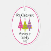 Niedliche Weihnachten als Großeltern Ornament Aus Metall (Vorderseite links)