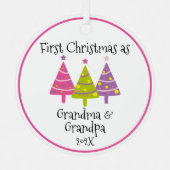 Niedliche Weihnachten als Großeltern Ornament Aus Metall (Vorderseite)