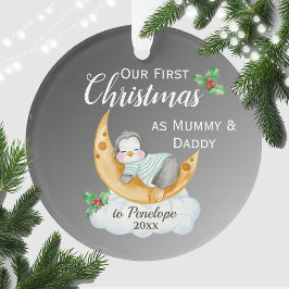 Niedliche Weihnachten als Mommy & Daddy Baby Pengu Ornament