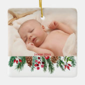 Niedliche Weihnachten als Oma und Opa Keramikornament (Vorderseite)