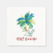 Niedliche Weihnachten am Strand Serviette (Vorderseite)