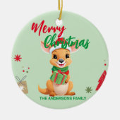 Niedliche Weihnachten Baby Kangaroo Santa Scarf Keramik Ornament (Vorne)