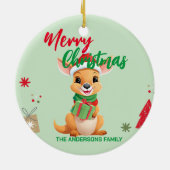 Niedliche Weihnachten Baby Kangaroo Santa Scarf Keramik Ornament (Hinten)