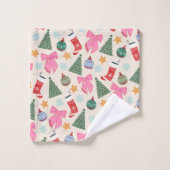 Niedliche Weihnachten Badhandtuch Set (Waschlappen)