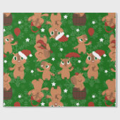 niedliche Weihnachten Capybara Schneeflocken Geschenkpapier (Flach)