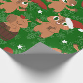 niedliche Weihnachten Capybara Schneeflocken Geschenkpapier (Ecke)