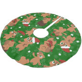 niedliche Weihnachten Capybara Schneeflocken Polyester Weihnachtsbaumdecke (Schrägansicht)