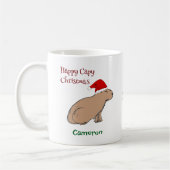 Niedliche Weihnachten Capybara Weihnachtsmannmütze Kaffeetasse (Links)